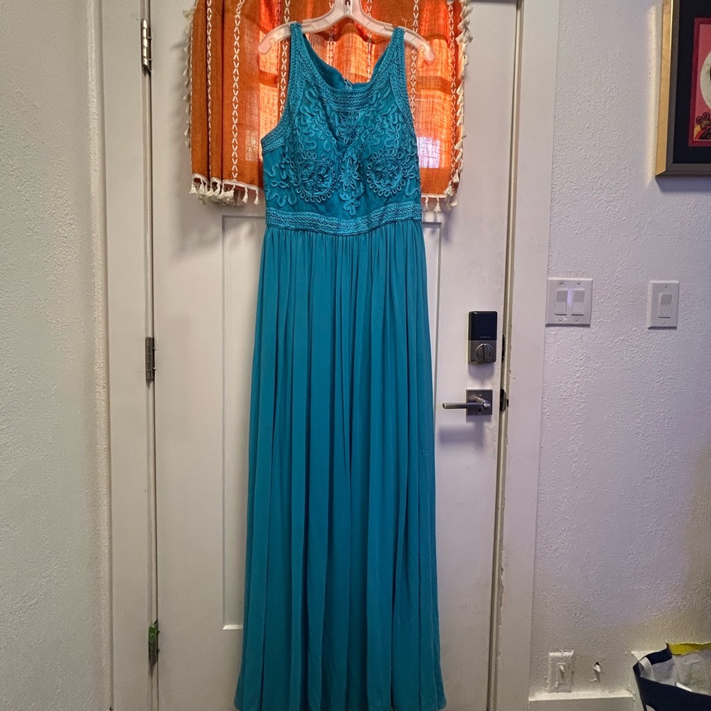 May Queen Blue Pleated Maxi Gown